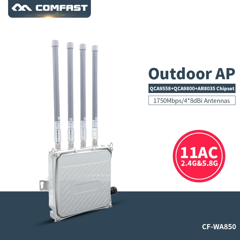

1750Mb high power Comfast CF-WA850 Dual Band Wireless AP bridge 5G&2.4G CPE 4*8Dbi Antenna outdoor WIFI Router WIFI Access Point