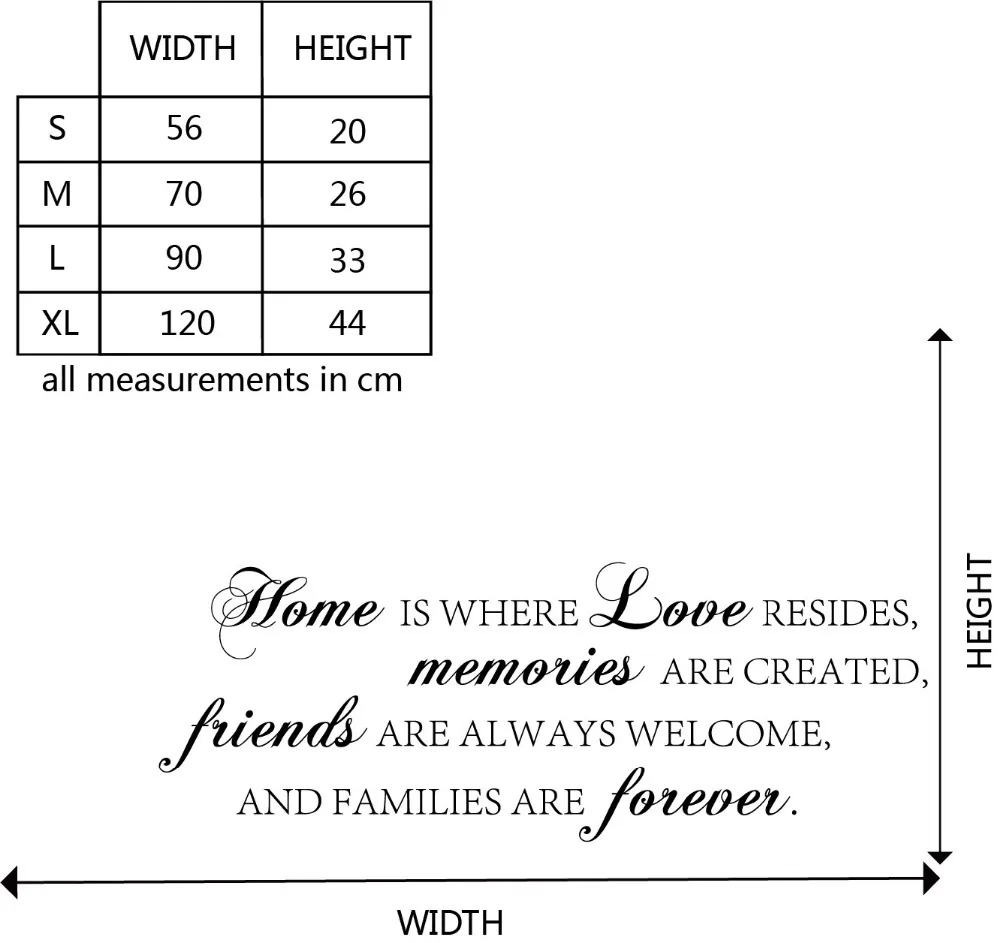 Home Love Memories Friends Forever Family Quote Wall Stickers Decorative DIY Family Home Lettering Quote Wall Art Decals Q136 in Wall Stickers from Home