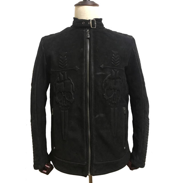 LIVE FAST SKULL GENUINE COW LEATHER JACKET