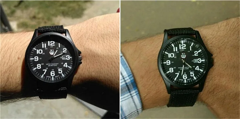 automatic quartz watch XINEW Nylon Strap Watches Men Casual Auto Date Quartz Watch Military Army Green Watch Simple Analog Sport Man Wrist Watch Quartz Watches real	