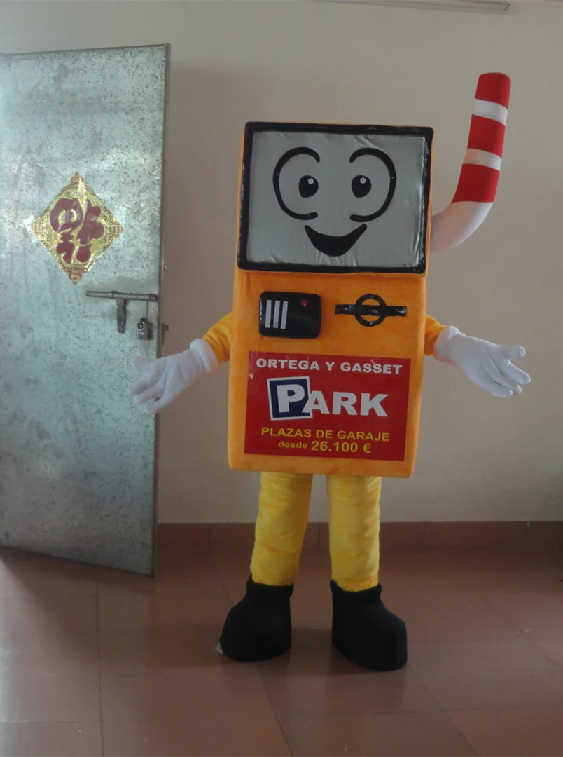 

100% in-kind shooting orange and yellow robot mascot adult robot mascot costume