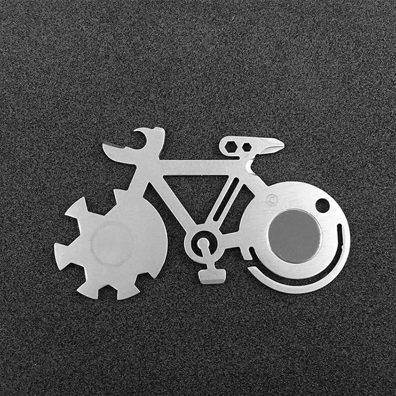 10-in-1 Bicycle Shape Mountain Bike Tool Card Outdoor Multi-tool Knife Survival Cassette Scale Can Opener Screwdriver Cutting 10-in-1 Bicycle Shape Mountain Bike Tool Card Outdoor Multi-tool Knife Survival Cassette Scale Can Opener Screwdriver Cutting
