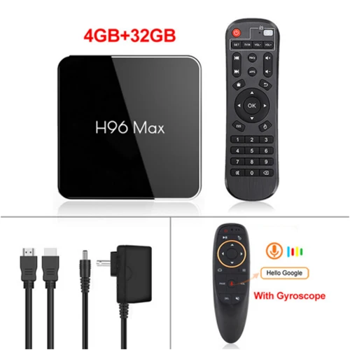 H96 MAX X2 Android tv Box 8,1 4 Гб 64 Гб S905X2 1080P H.265 4K Google Play Store Netflix Youtube H96MAX Smart tv box медиаплеер - Цвет: 4GB32GB G10 RC