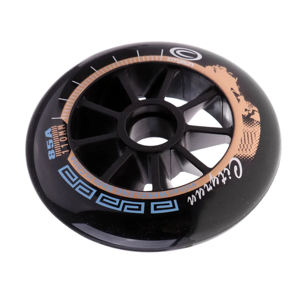 Высокоэластичные роликовые коньки, уличные скоростные колеса для роликовых коньков 90/100/110 мм, простые в использовании аксессуары для катания на коньках - Цвет: Black  110mm