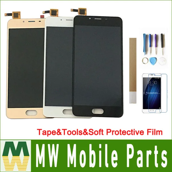 Najtaniej 100% testowane 5.0 Cal dla Meizu U10 U680H wyświetlacz LCD czujnik ekranu dotykowego Digitizer zgromadzenie białe złoto czarny kolor z zestawem