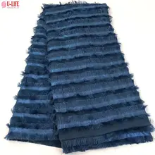 2018 Nigerian French Lace Fabrics Embroidered African Tulle Lace Fabric High Quality Lace Wedding Fabrics For Dress F4-1367