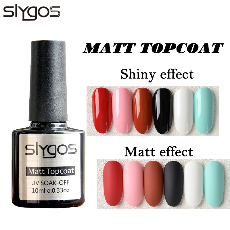 

10ml SLYGOS Soak Off Matt Effect Top Coat UV/LED Nail Lacquer Gel Nail Polish Topcoat Non cleansing Nail Art Manicure Matte