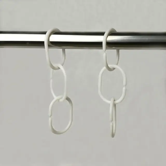 12pcs White Plastic Shower Curtain Hook Bath C Type Glide 12pcs White Plastic Shower Curtain Hook Bath C Type Glide Hanger