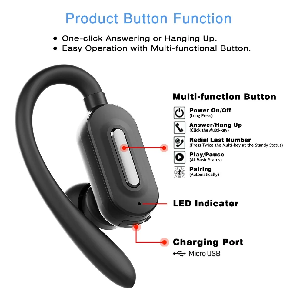 Jalbora Bluetooth гарнитура J05 беспроводные наушники Handsfree мини гарнитуры с микрофоном