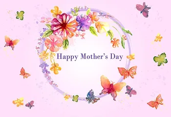 

Happy Mother's Day Art Photography Backgrounds For Photo Studios Props Butterfly