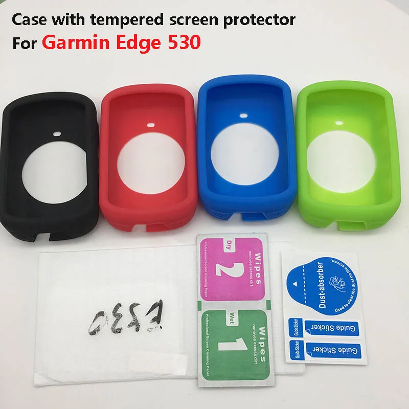 

Outdoor Cycling Edge 530 computer Silicone Rubber Protect Case with tempered Screen Film Protector Cheap For Garmin Edge 530