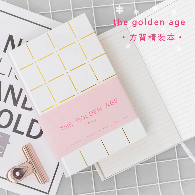 

Golden Age Series Student Notebook A5 Thicken Creative Notepad Checkered Horizontal Line Blank 1PCS