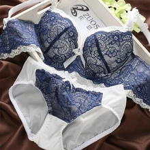 Намекает против бюстгальтер кружевной комплект нижнего белья сексуальный бюстгальтер push up набор горячих женщин сбор белье бюстгальтер+ трусики трусы вышивка H020