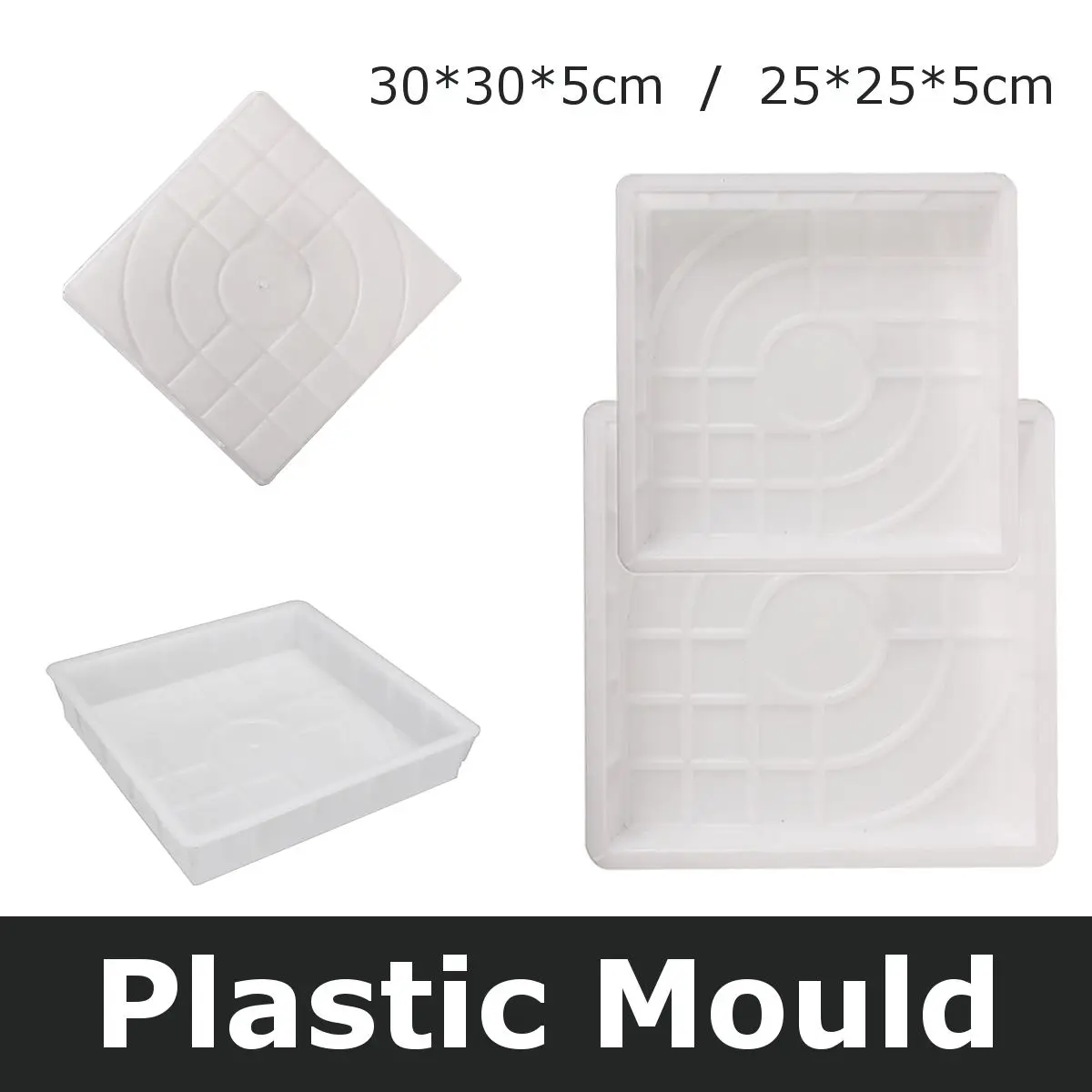 

25x25x5cm/30x30x5cm DIY Square Garden Path Concrete Plastic Brick Paving Molds Pavement Walkway Garden Buildings Decoration