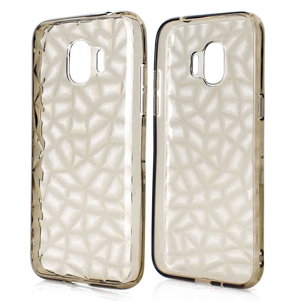 For Samsung J2pro 2018 case 3D Diamond pattern soft TPU silicone Transparent for J2 pro shockproof shell back cover |