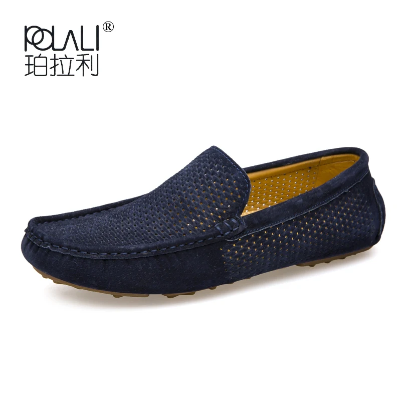 

POLALI Summer Men Loafers 2019 New Casual Shoes Slip On Fashion Drivers Loafer Breathable Leather Moccasins