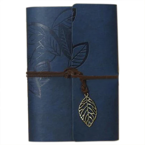 

PU Leather Diary book Notebook Leaf Pendant Vintage Notebook 19x13.5cm, 5 Color
