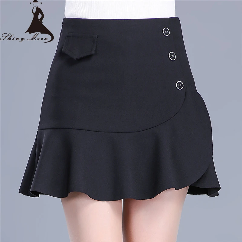 2017 Summer Women's Short Skirts A Line Above Knee Length Ruffles