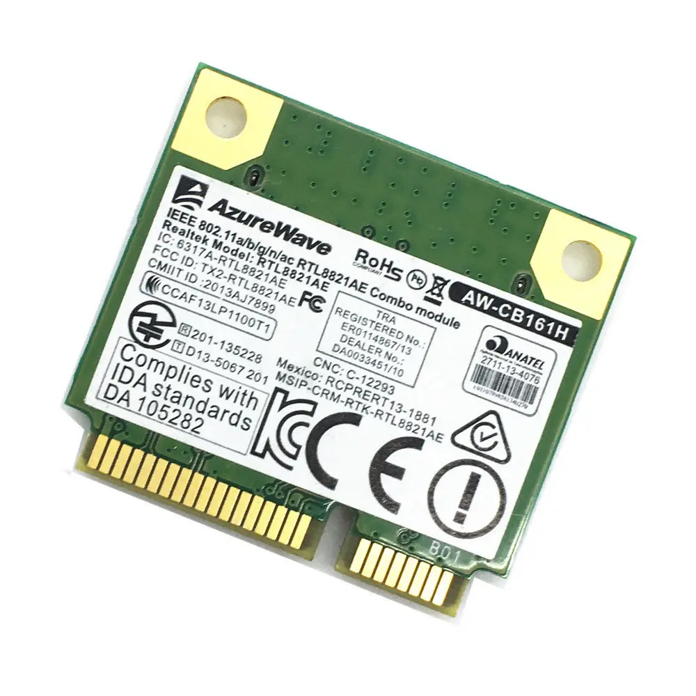 Mini pci-e wifi bluetooth. Mini pci-e wifi 5ghz. 11n. Realtek 8821ae wireless lan 802. Azurewave rtl8723ae.
