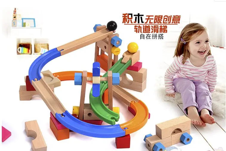 

Ball track roller coaster pincha toys wooden blocks puzzle game blocks nut disassembly variety organs Kids Toys for children