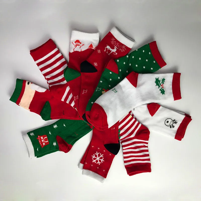 

1 Pair Cotton Spring Winter Autumn Baby Girls Boys Kids Socks Children Striped Terry Snowflake Elk Santa Claus Christmas Bear