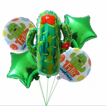 

Cactus Foil Balloons Set Spanish Happy Birthday Plant Balloons Summer Birthday Party Decorations Kids Inflatable Classic Toys