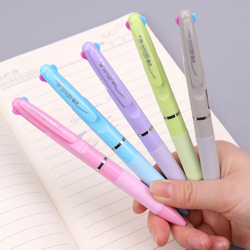 

1PC Cute 3 in1 Colors Ballpoint Pen Student Learning Writing Pen for School Office Stationery B-5161