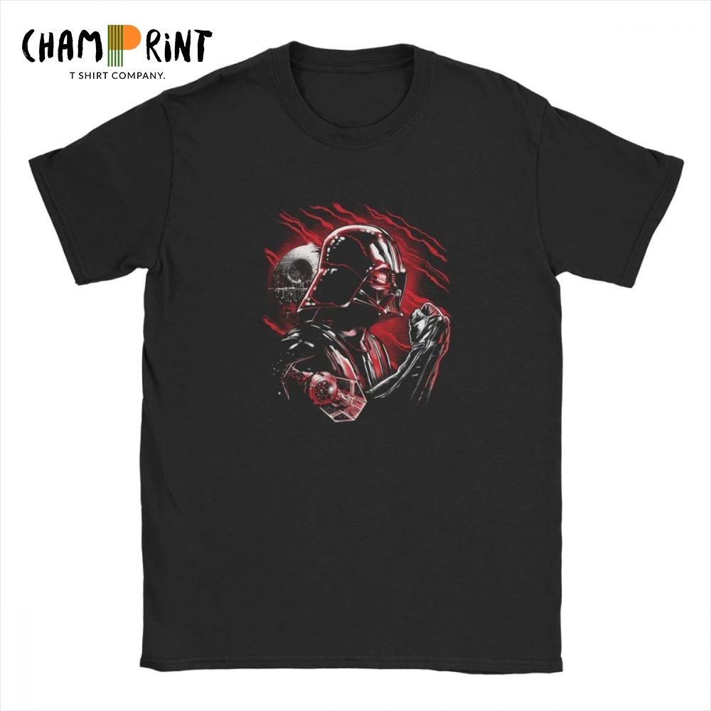 

Star Wars T-Shirts for Men Wrath of Darth Vader Short Sleeve Humor Tees Crewneck Pure Cotton Clothes Black T Shirt