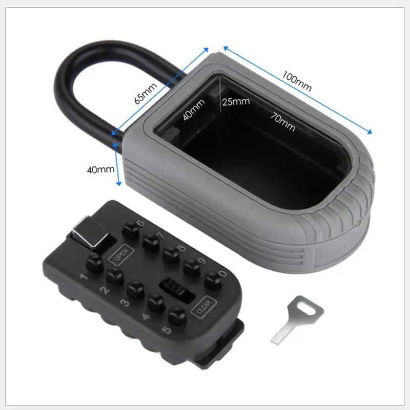Outdoor Key Safe Box Keys Storage Box Padlock Use Four Password Lock Alloy Material Keys Hook Security Organizer Boxes