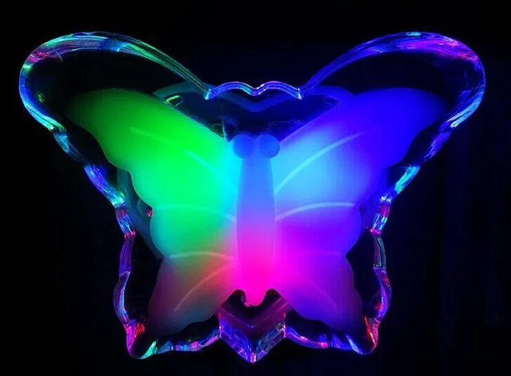 Светодиодный светильник-бабочка, ночник, энергосберегающий, прекрасный цвет, RGB, Романтический настенный светильник Ночная лампа, украшение для детской спальни, штепсельная вилка европейского стандарта