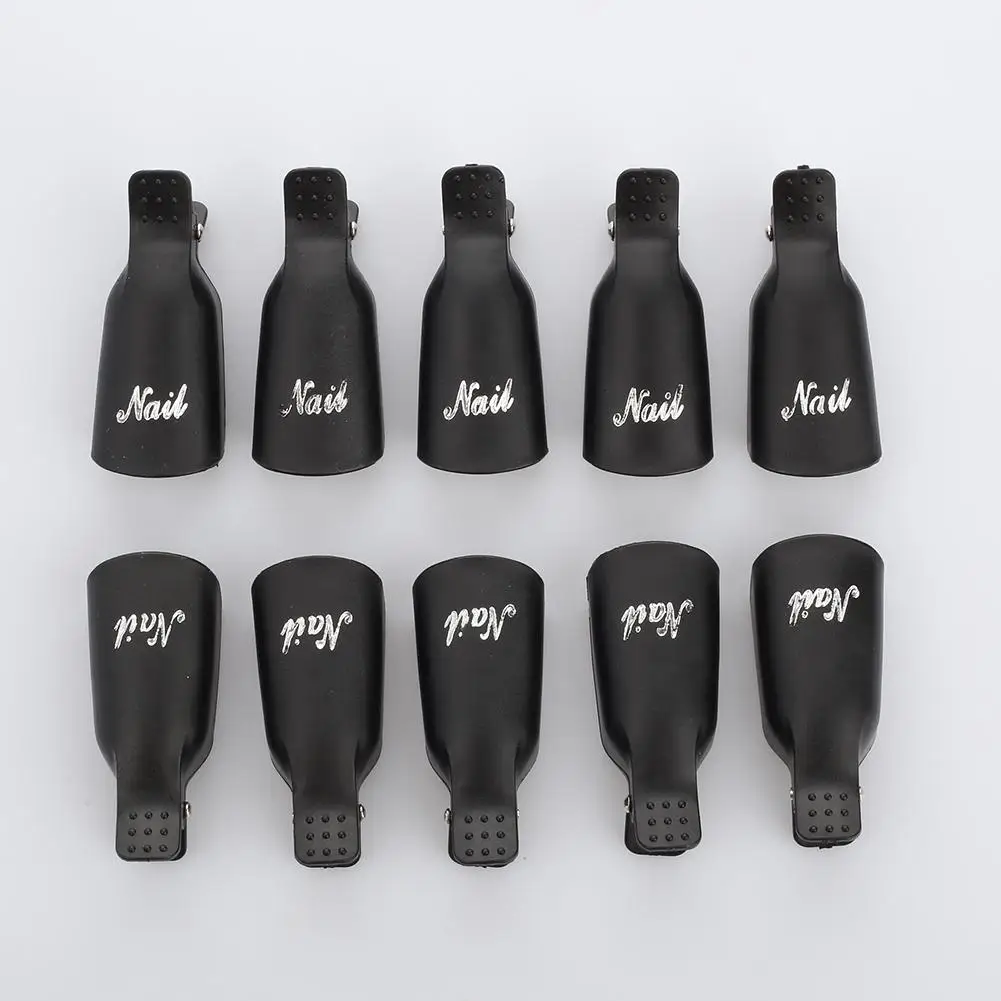 

Nail Art Soak Off Clip Remover Tool 10Pcs Plastic Acrylic Nail Art Soak Off Clip Cap UV Gel Polish Remover New Tool