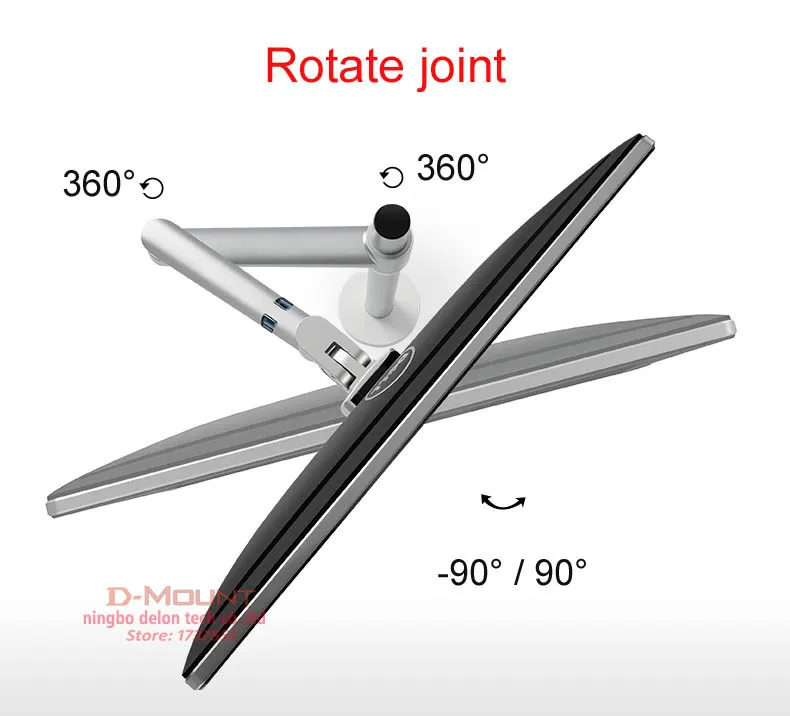 OL-1 10-32 дюйма, алюминиевый двойной кронштейн для ЖК-телевизора, Настольный кронштейн с поворотом на 360, настольная подставка для монитора vesa 75 100, вращающийся кронштейн, компьютерная подставка