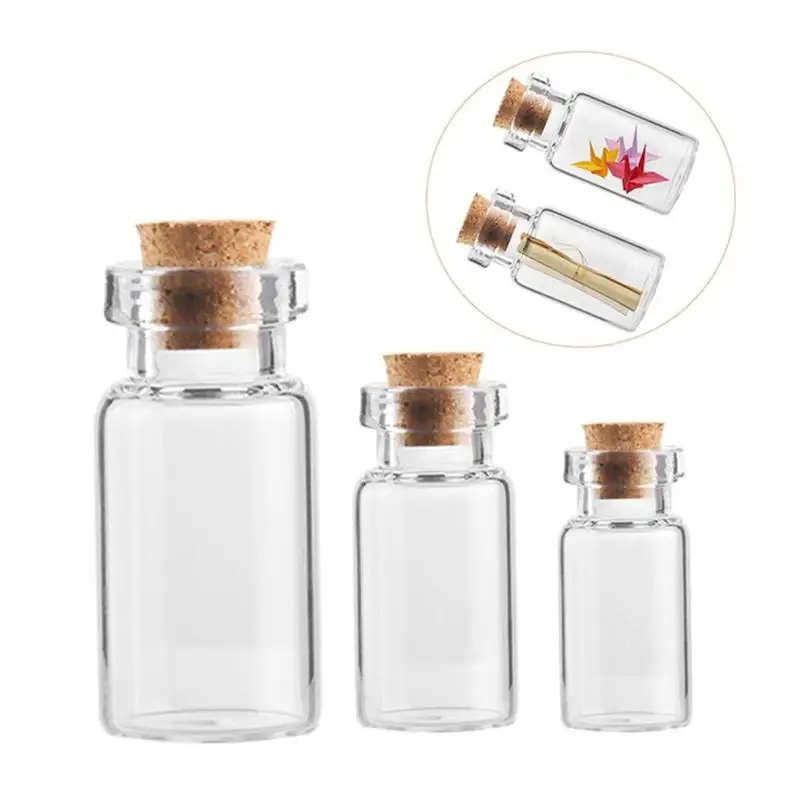 Mini Glass Jars Cork Stoppers Glass Message Vials Ornaments Small