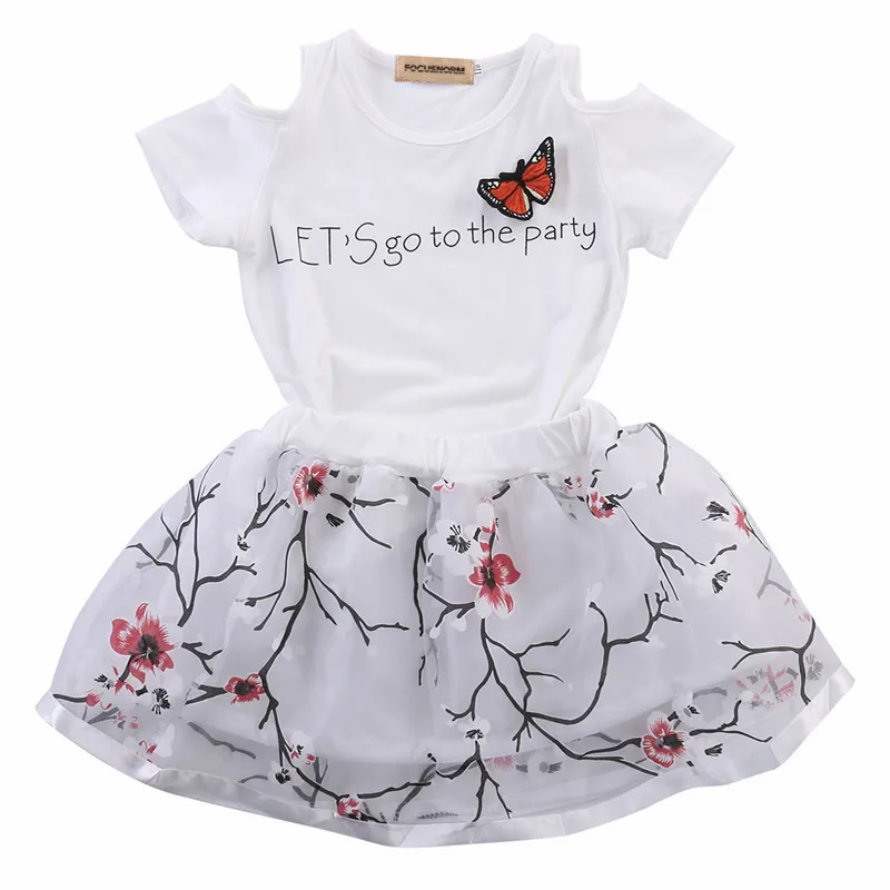 

2PCS Toddler Kids Baby Girls T-shirt Tops+Floral Skirt Dress Outfits Girls Clothes Set 2T 3T 4T 5T 6T