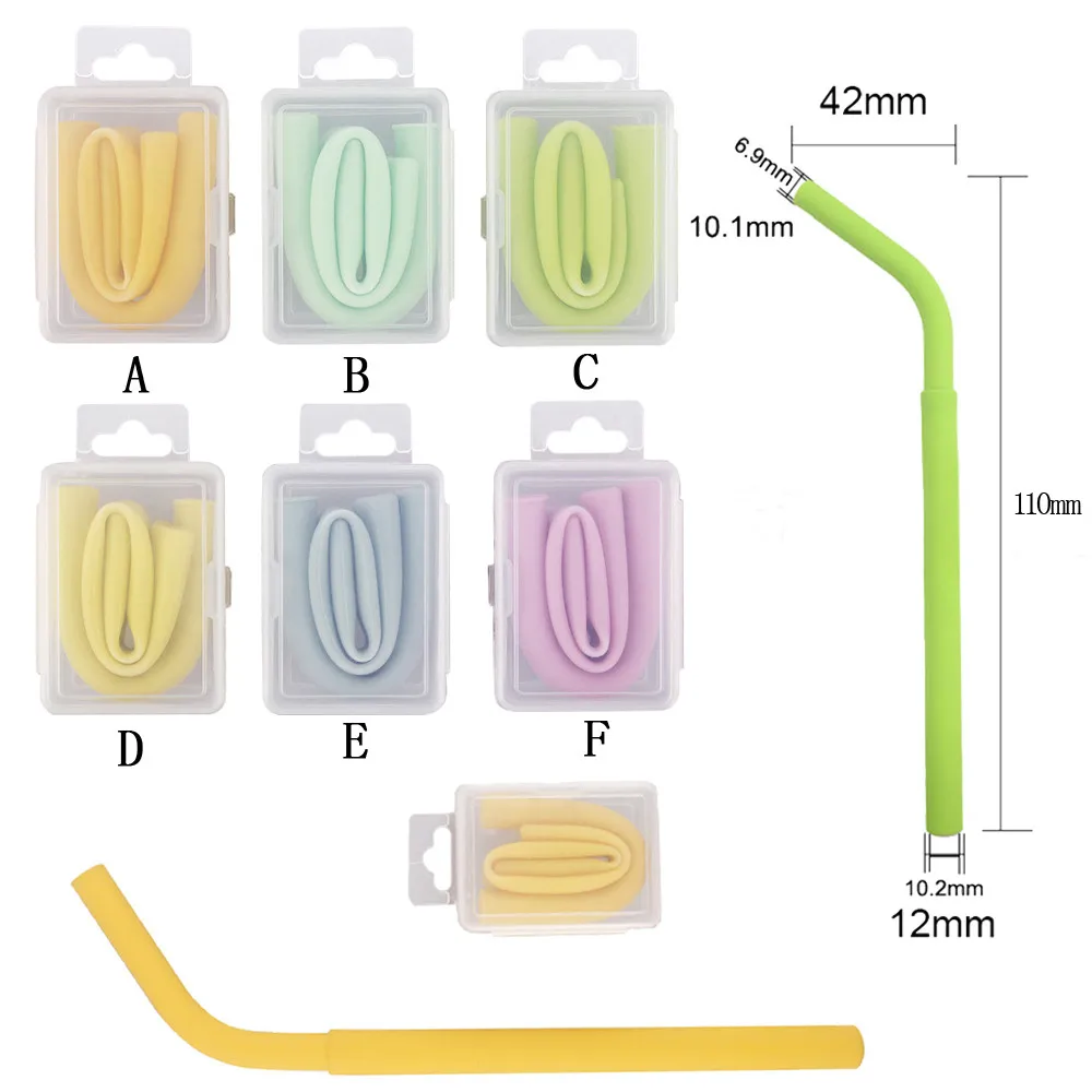 

Creative 2019 Foldable Straws Portable Reusable Food Grade Silicone Drinking Collapsible Bent Straws With Box Washable #YY