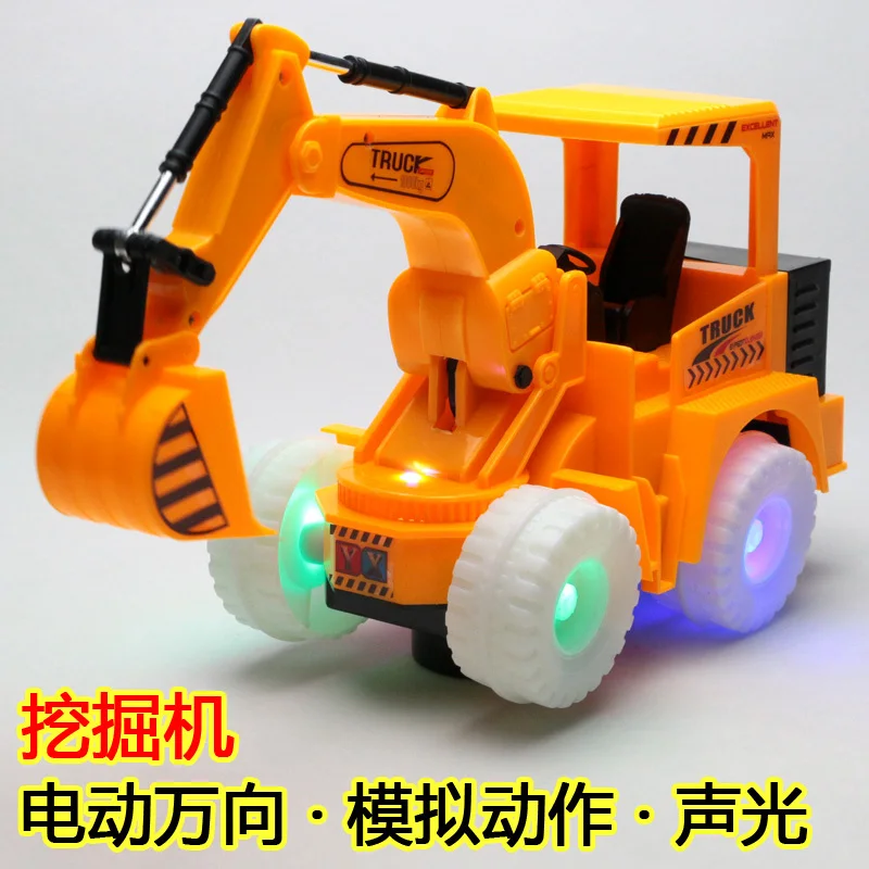 Electric Light Universal Digging A Bulldozer Large Mining Truck Simulation Model Musical Electronic Flashing Plastic 2021 electronic educational electric truck excavators with music luminous excavator universal function model toy metal car toys 2021