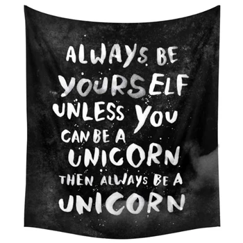 

tapestries wall hanging tapestry bedspreads beach towel yoga mat (150 cm * 130 cm )(Black and white letters)