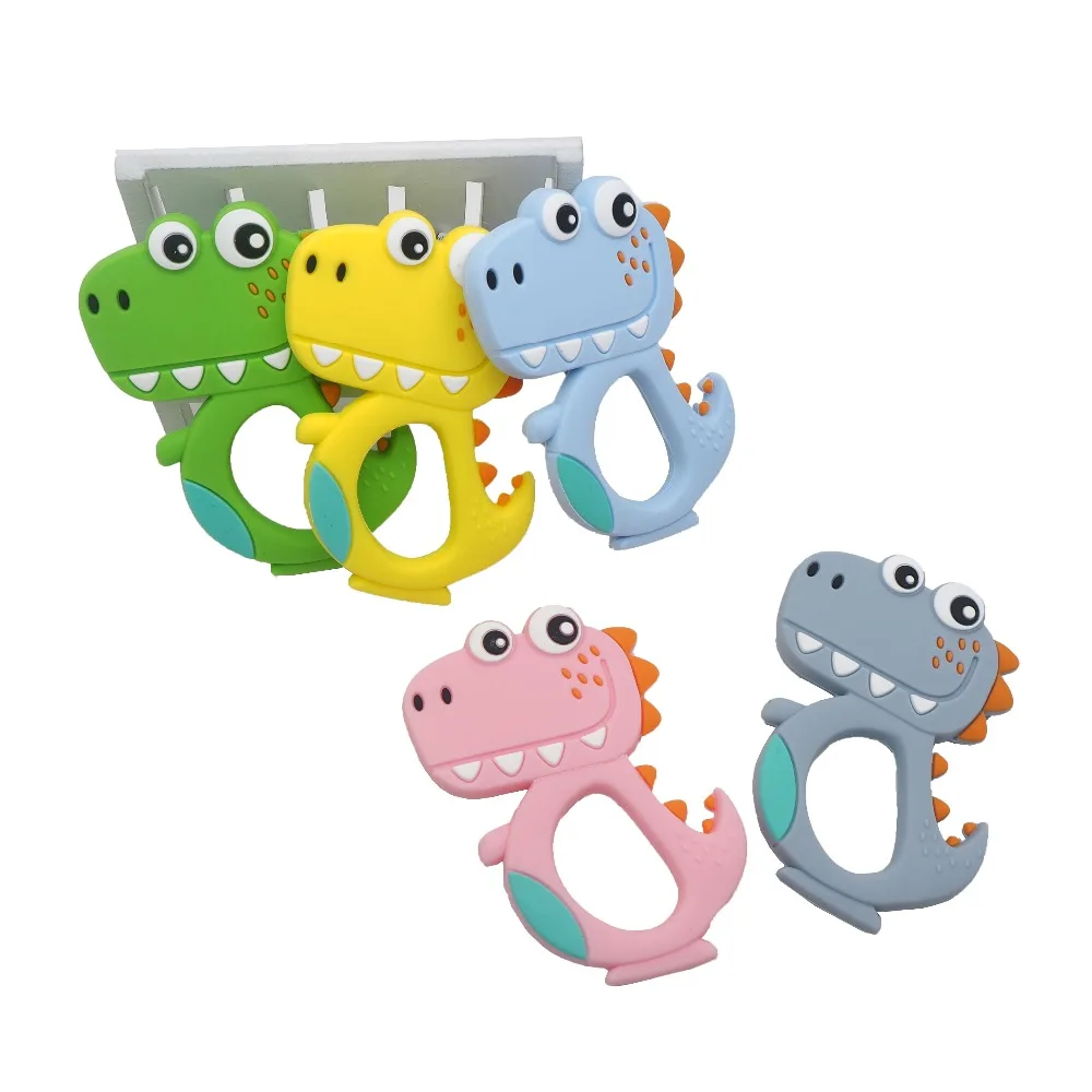 

Chenkai 10PCS Silicone Dinosaur Teethers Baby Cute Cartoon Teething BPA Free For DIY Infant Dummy Sensory Pacifier Accessories