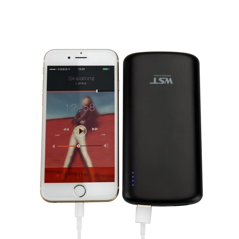 WST 10000 мАч Внешний аккумулятор быстрая зарядка двойной USB внешний аккумулятор 10000 мАч с светодиодный светильник для iPhone Xiaomi samsung