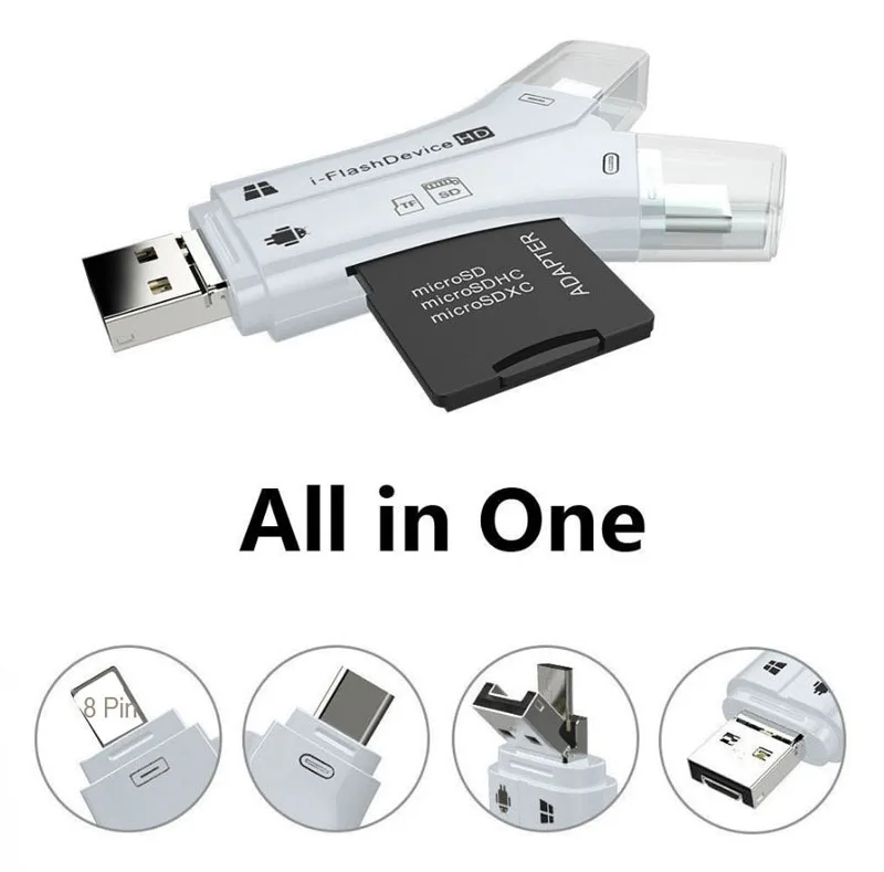 SD SDHC MicroSD TF кард-ридер для iPad для iPhone XS MAX XR 5 6 7 8 Plus для Macbook для samsung для HUAWEI OTG Android Phone