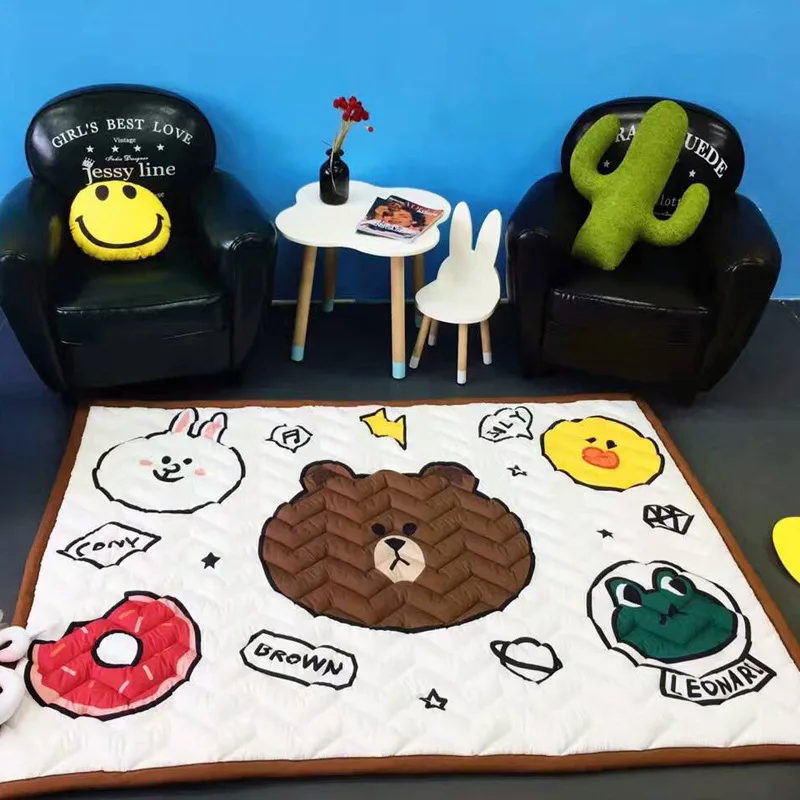 Детские игровые коврики 200*150 см 100% хлопок квадратные игрушки ковры детские для