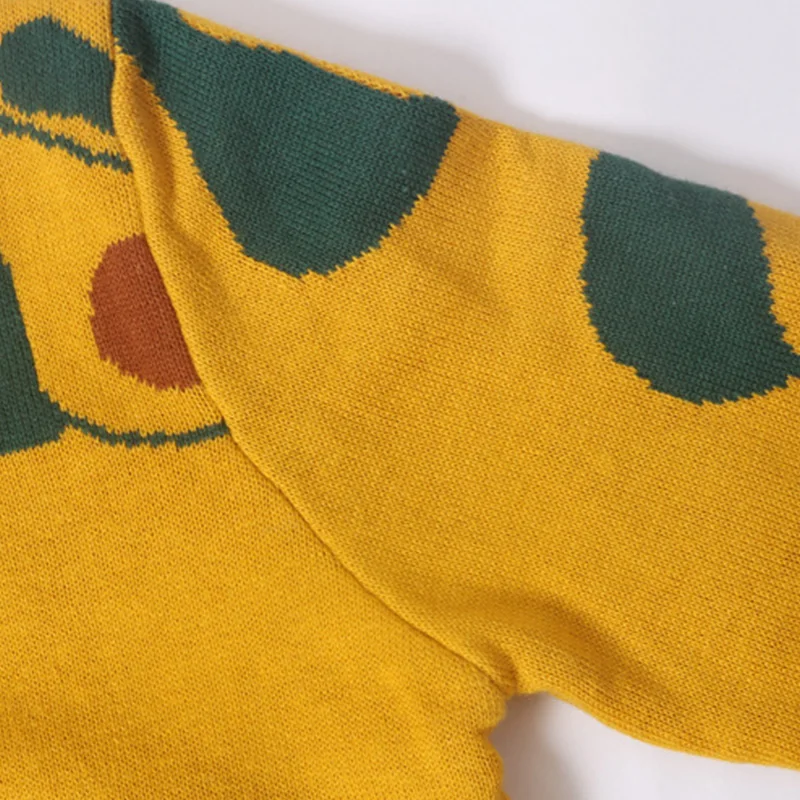 Fruit Print Baby Boy Sweater Kids Knitting Pullover Outfit Cotton Blended Comfortable Elastic Children Warm Coat O-Neck 1-6T (6)