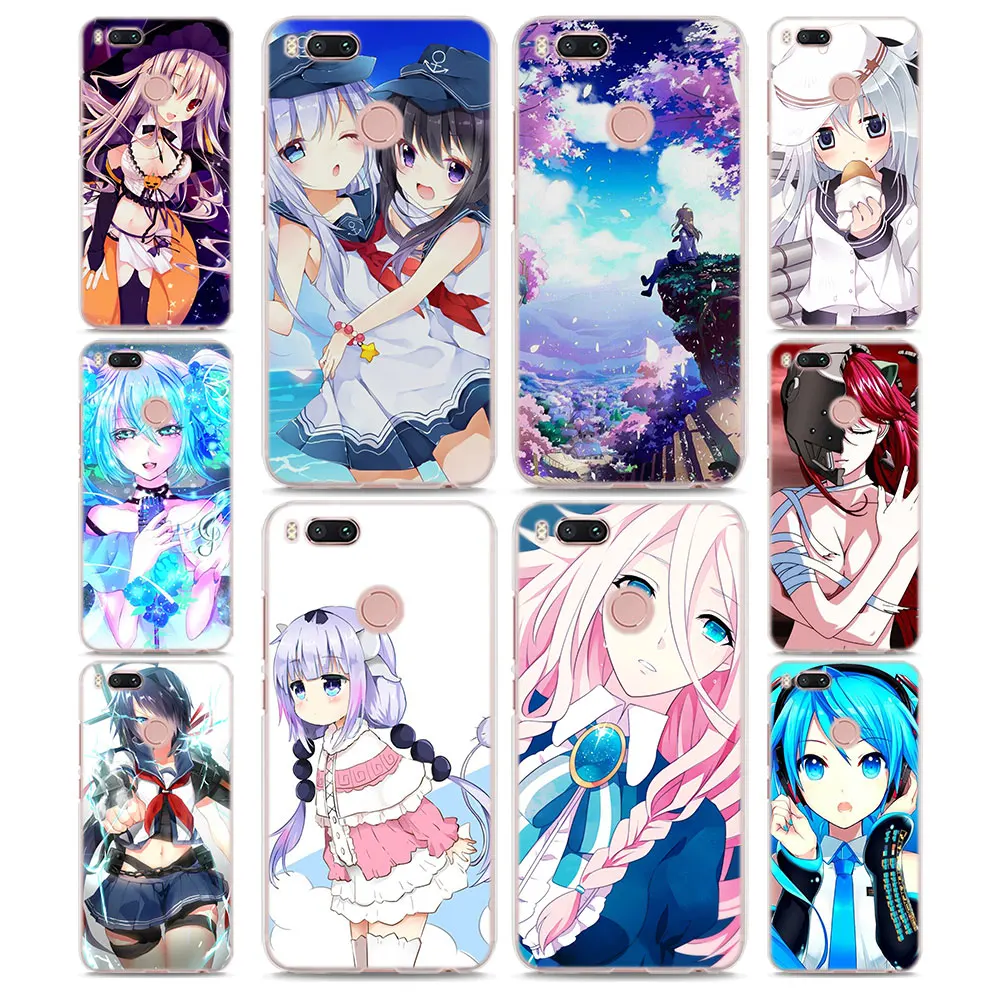 

cutest anime little girl Pattern Transparent hard Case Cover for Xiaomi Mi A1 A2 5X 6X 8 8SE for Redmi 6 6A 5 5A Note 4 4X