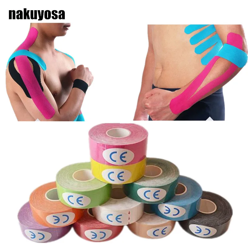 

10pcs/lot 2.5cmx5m tape Therapy Muscle Tape,Muscle Bandage, kinesiology tape latex ,Physio Strain Injury Support, mix color