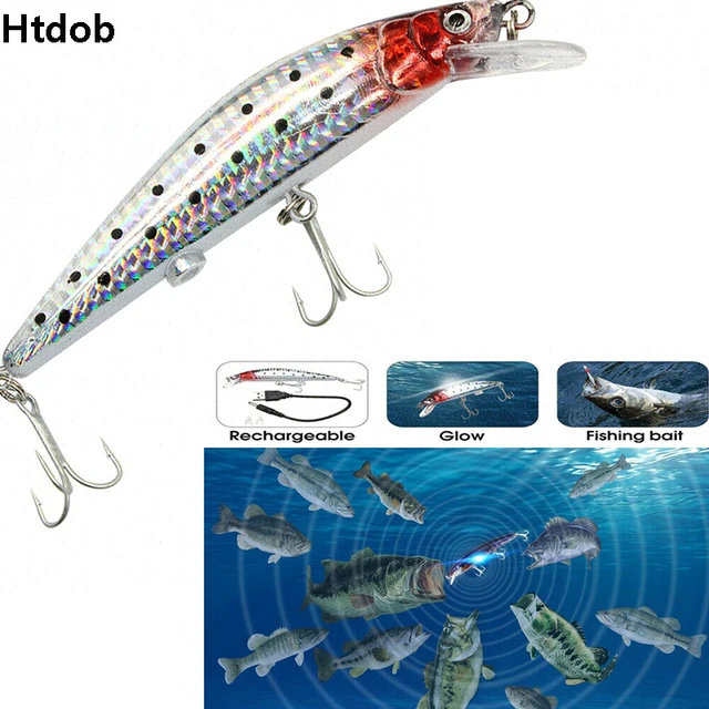 1PC USB Rechargeable LED Light Fishing Lure Twitching Fishing Lures Bait  Hooks Vibration Electronic Fishing Baits Lures Kit Bass - AliExpress