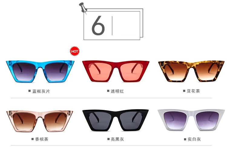 2018 New Cat Eye Women Sunglasses Shaped Sun Glasses Female Eyewear Blue SunglassesAccessories Brand Designer Fashion Shades plastic UV400 (6)