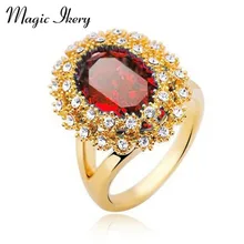 Magic Ikery Gold Plated Rhinestone Crystal Luxury Moon The Party Exaggerated Rings Wholesales Fashion Jewelry for women MKZ1072