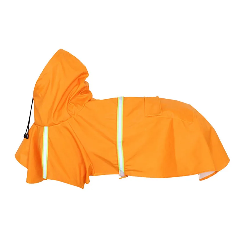 S-5XL дождевик из искусственной кожи для собак, светоотражающий дождевик для собак, водонепроницаемый плащ с капюшоном, куртка, летняя одежда для собак, Прямая поставка 40AT15 - Цвет: Оранжевый
