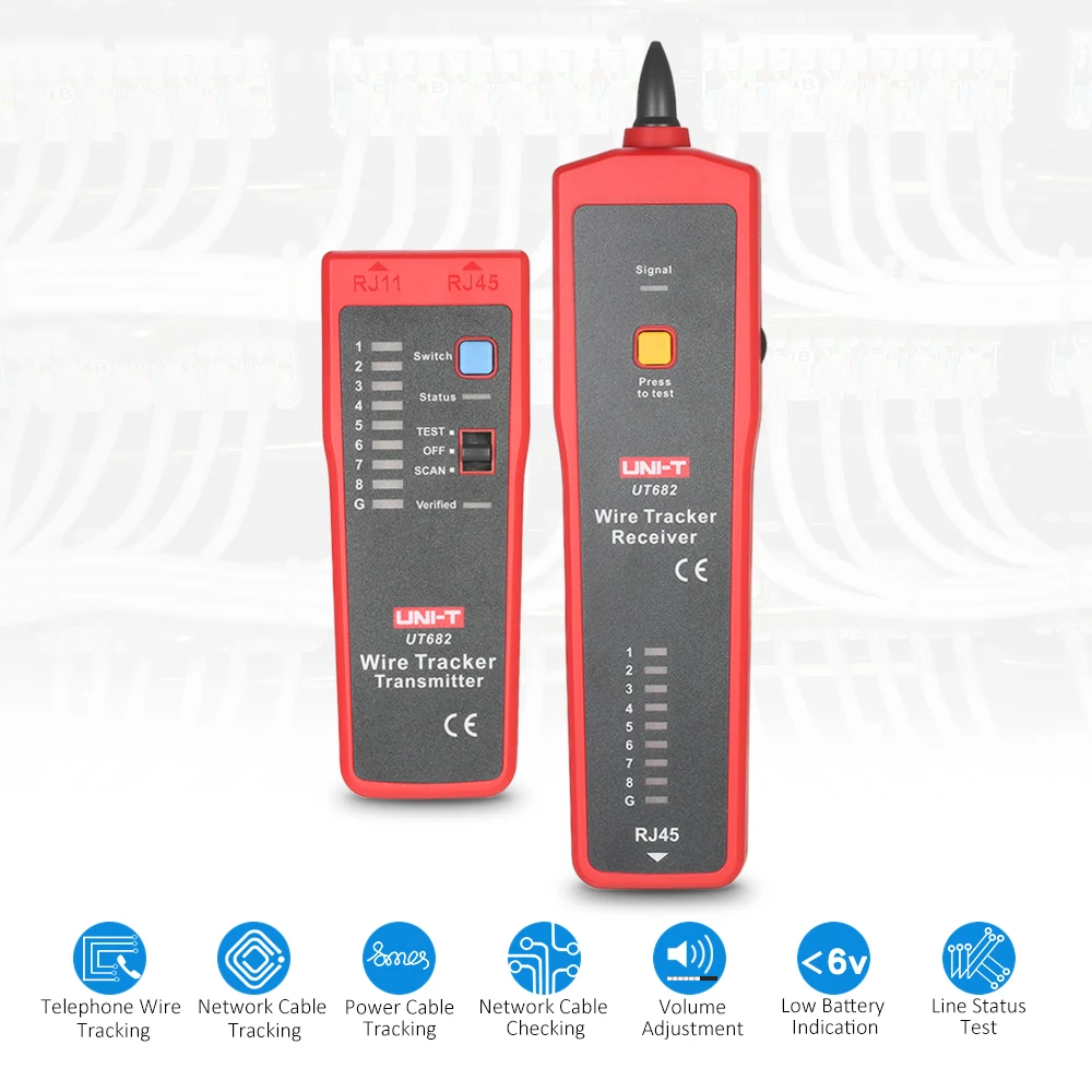 UNI-T UT682 Многофункциональный ручной тестер провода трекер приемник RJ11 RJ45 кабель искателя провода инструмент тестирования для сети