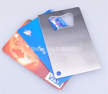

100pcs Free Shipping Polybag Packing Wallet Size Stainless Steel Credit Card Bottle Opener